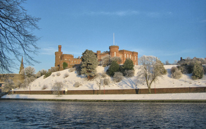 Inverness Castle in snow