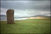 Scarista beach and standing stone