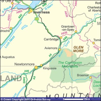 Map of the Cairngorm region