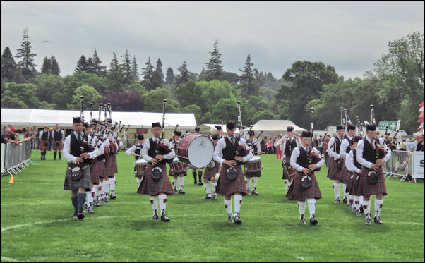 Pipe band at Piping Inverness, Scotland